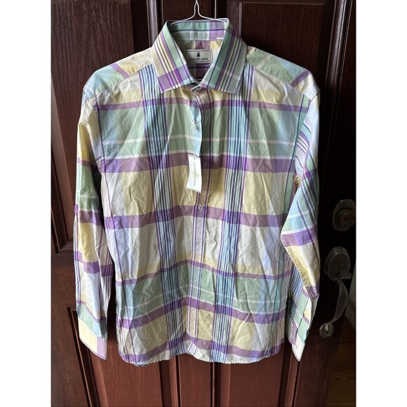 Other - Southern Pines Men's Long Sleeve Purple Striped Cotton Shirt Size Medium NEW NWT